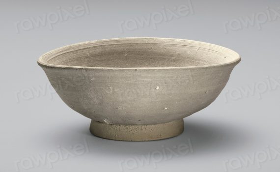 white bowl; very thin ash